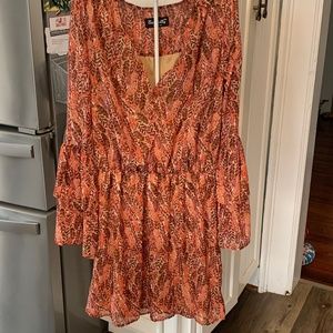 Basically Me fully lined‎ ruffle tiered sleeve boho dress. Worn 2x